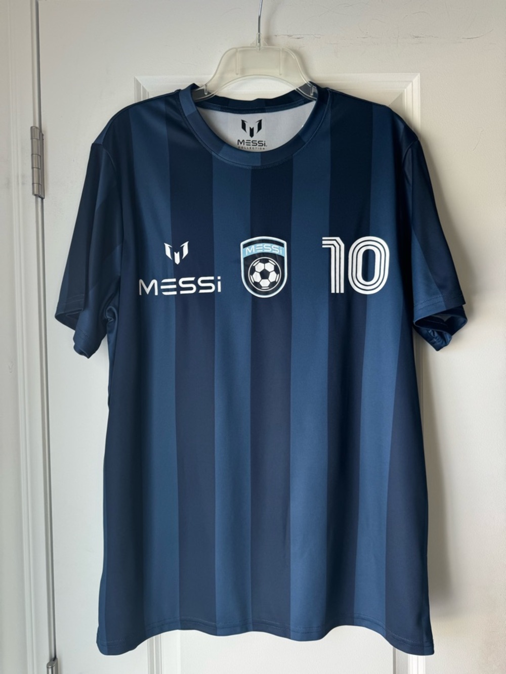 Messi Men’s Navy Stripe Soccer Jersey - 10